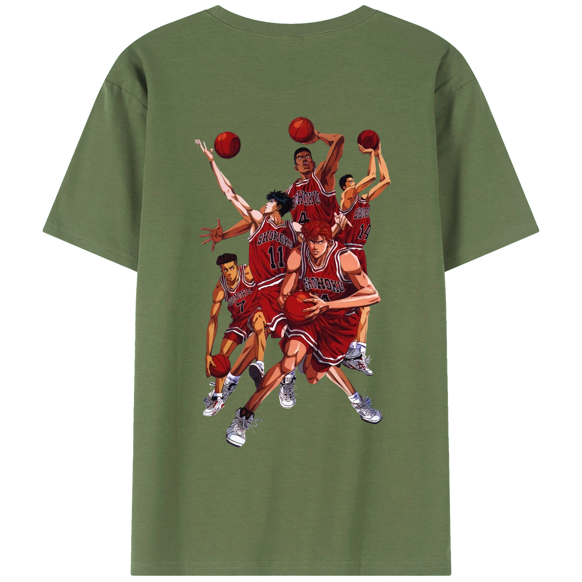 （画像用） SLAM DUNK／スラムダンク 綿100％ メンズ半袖Tシャツ（バックプリント） 通気性